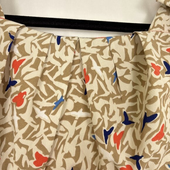 Teeze Me Fit & Flare Sleeveless Dress Juniors Size 7 Beige Whimsical Bird Print - Picture 6 of 16